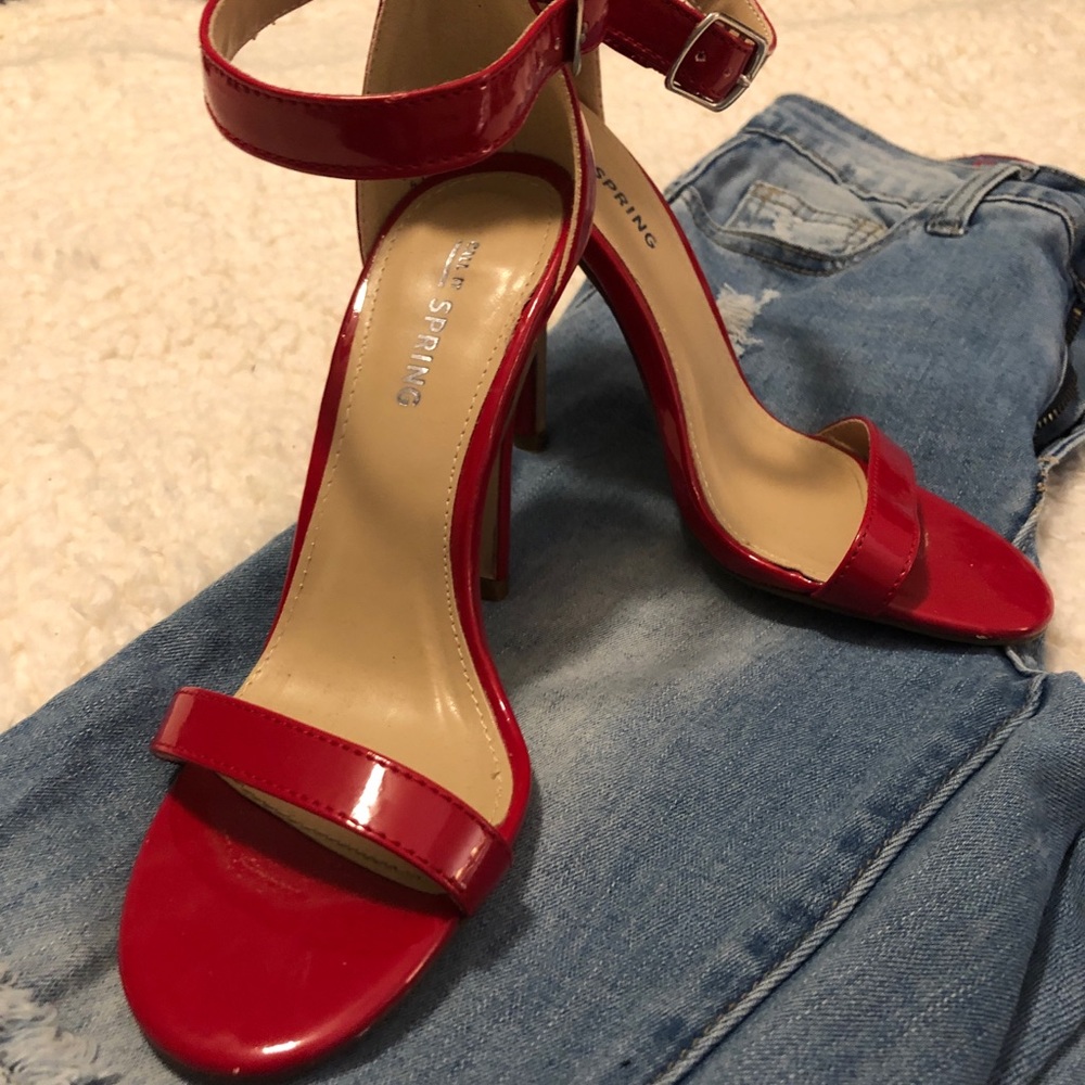 Call It Spring Red Heels Size 5 - image 3